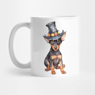 Watercolor Doberman Pinscher Dog in Magic Hat Mug